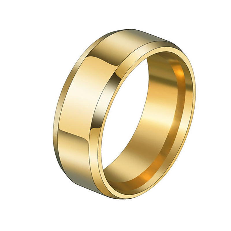 Style Simple Glossy Couple Pair Of Titanium Rings