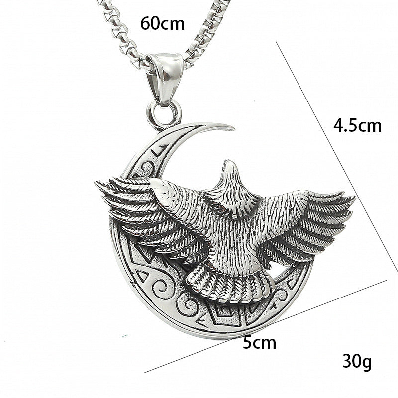 Men's Minority Design High-grade Titanium Steel Ornament Eagle Live Necklaces