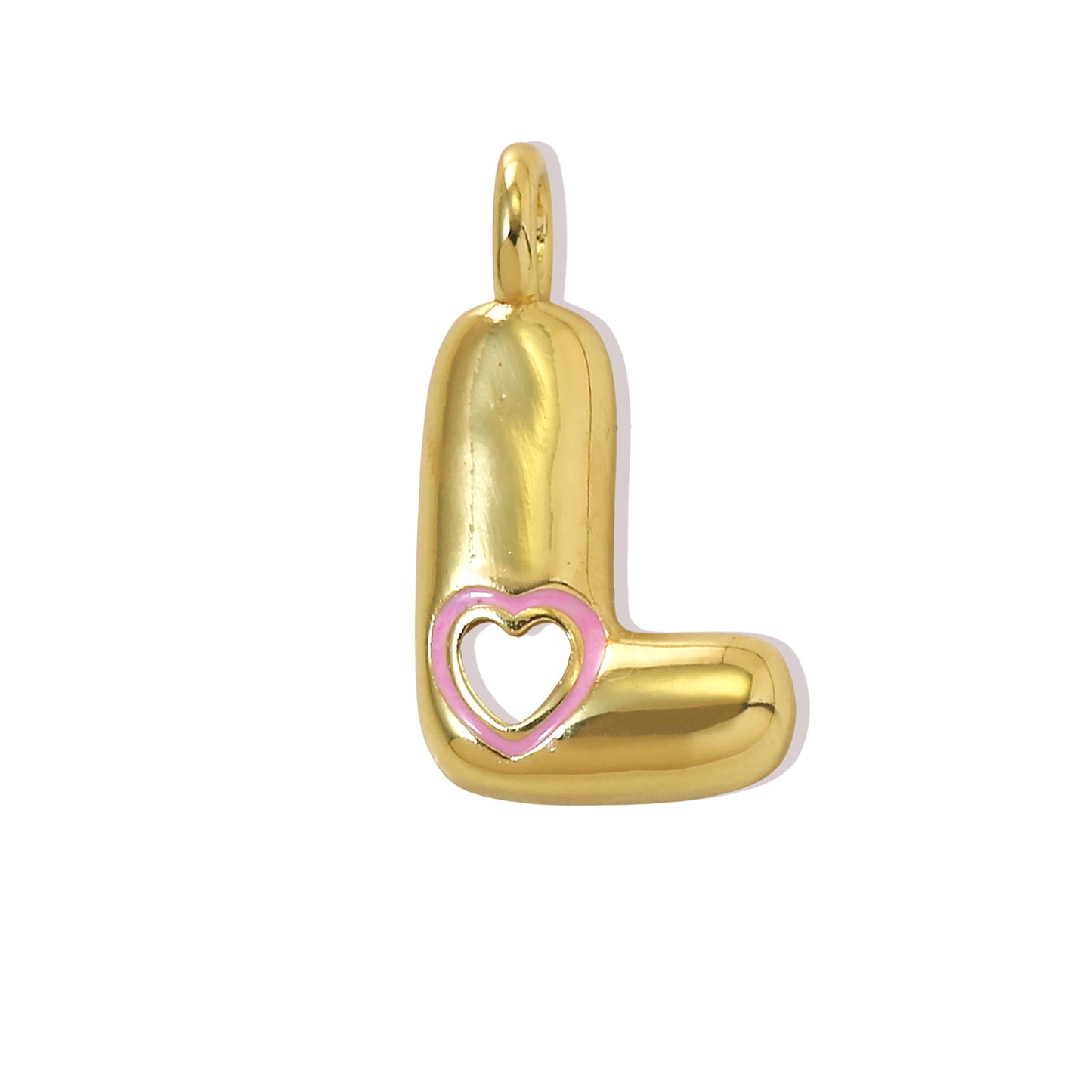 Xi English Letter Gold Simple Heart-shaped Pendant