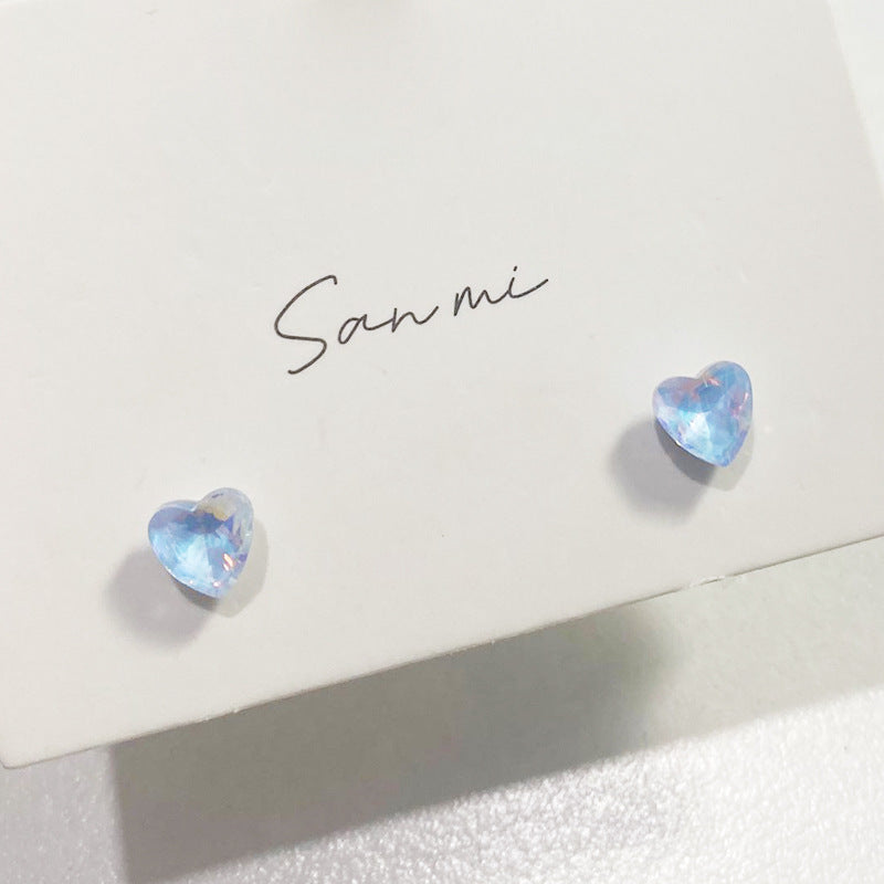 Fresh Plain Sier Plated Bow Female Small Simple Stud Earrings