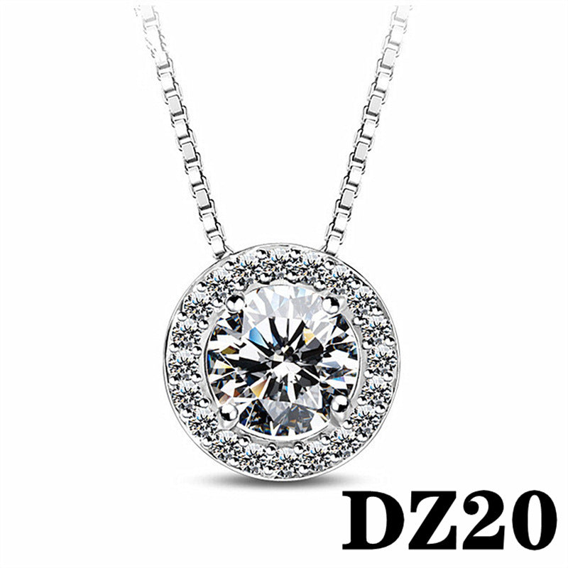 Imitation Moissanite Female White Gold Plated Pendants