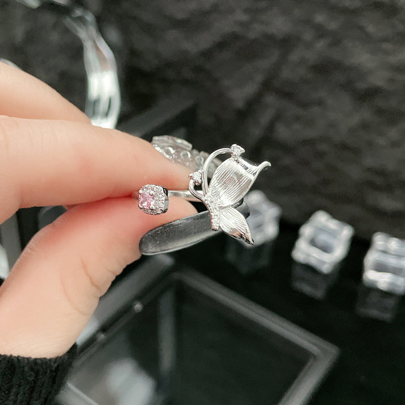 Three-dimensional Shaped Butterfly Opening Female Cold Rings