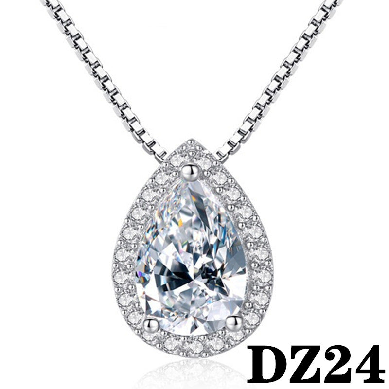 Imitation Moissanite Female White Gold Plated Pendants