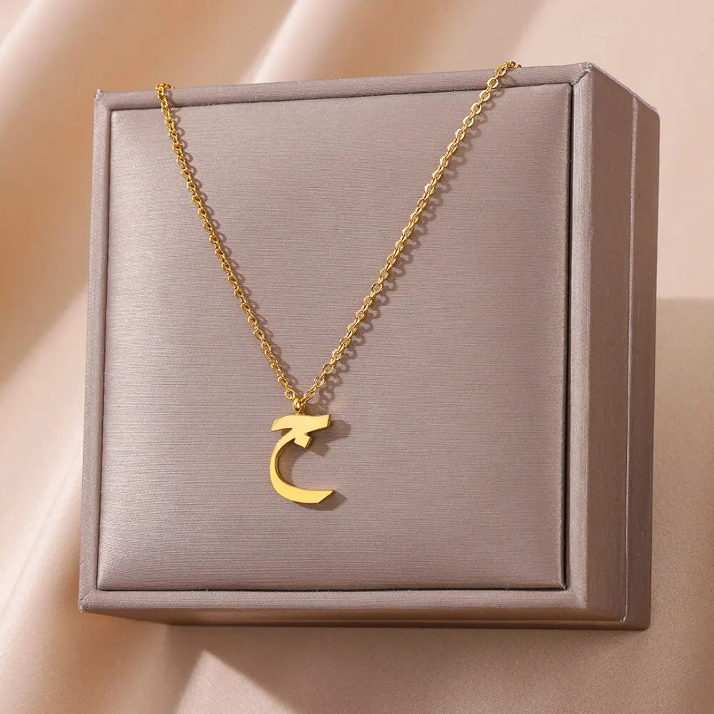 Fashion Personality Cut Arabic Letter Stainless Pendants