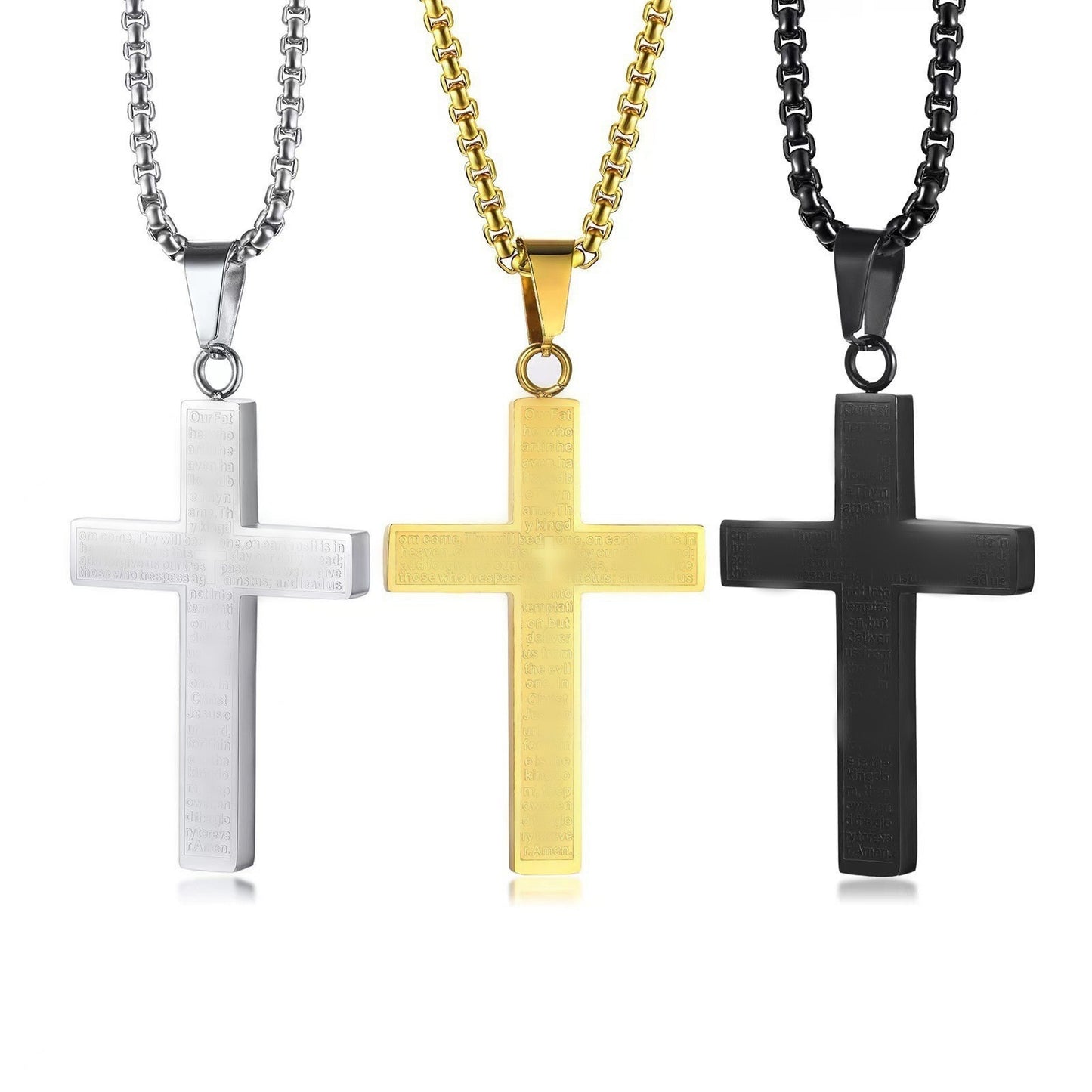 Women's & Men's Stainless Steel Cross Shelf Personalized Hip Necklace