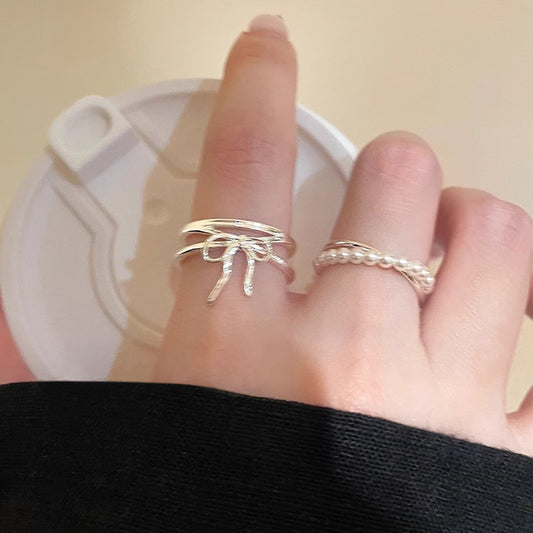 Women's Fashionable Simple Bow Lightweight Design Exquisite Rings