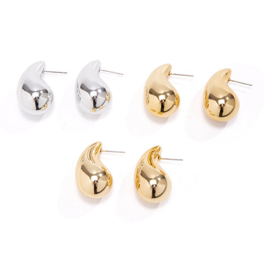 Water Drop Glossy Hollow Advanced Design Earrings