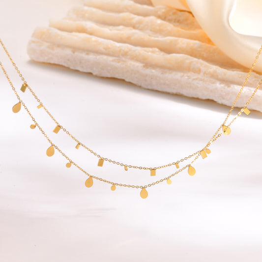 Clavicle Sparkling Shiny Fragment Titanium Steel Necklaces