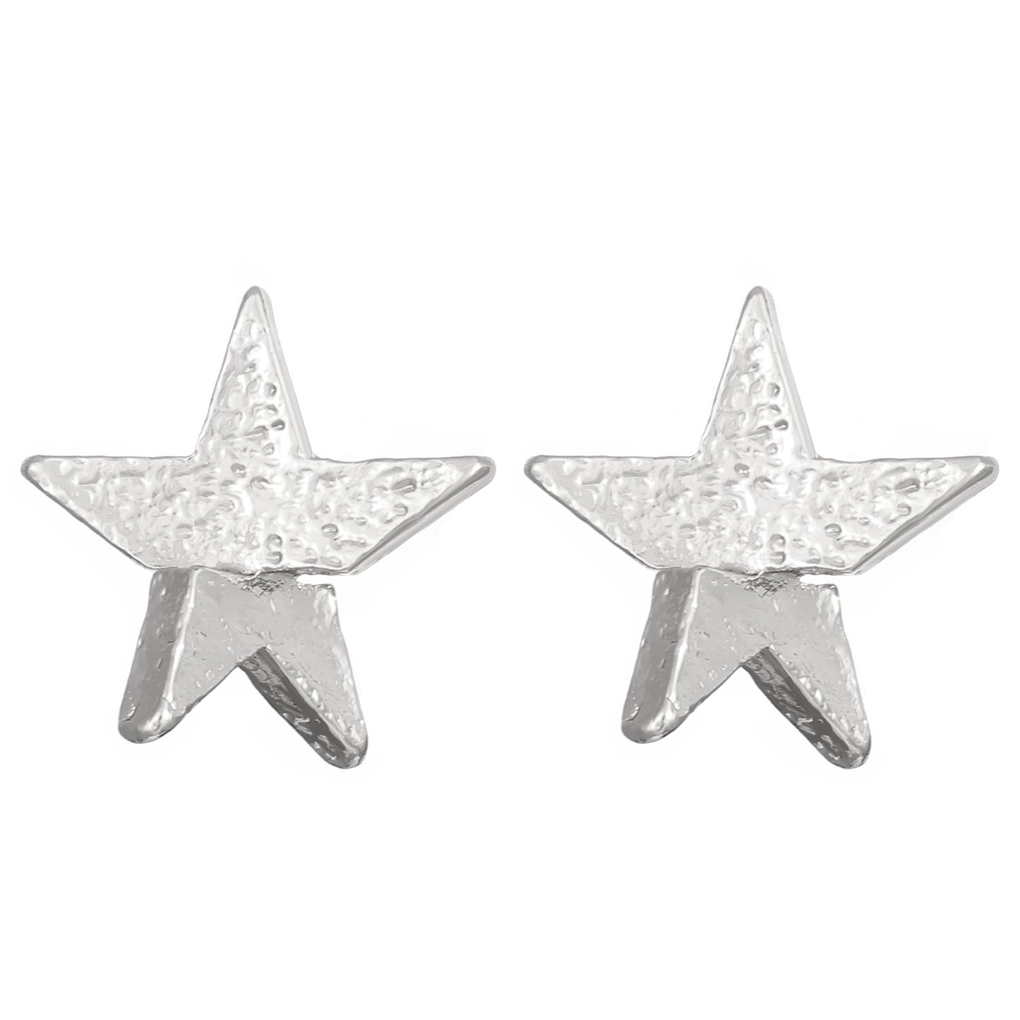 Women's Square Love Star Frosted Elegant Stainless Earrings