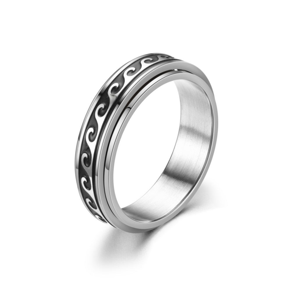 Personality Rotating Decompression Stainless Steel Corrosion Smear Oil Ring