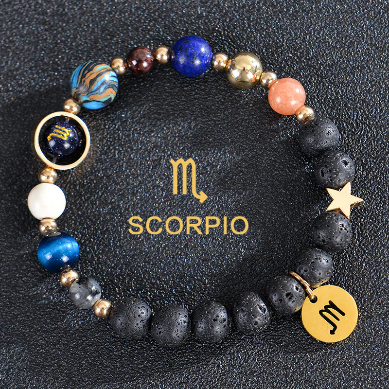 Planets Twee Constellations Frosted Stone Beaded Bracelets