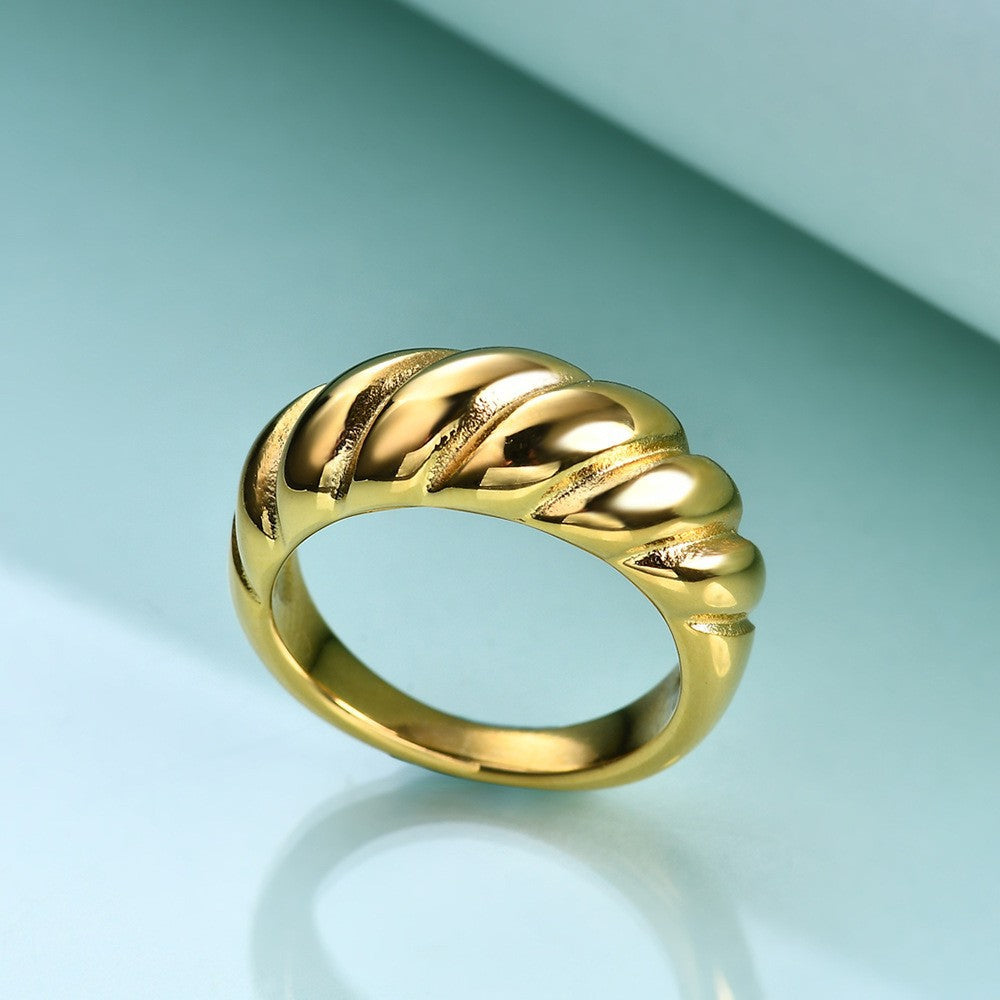 Creative Simple Stainless Steel Casting Gold Rings