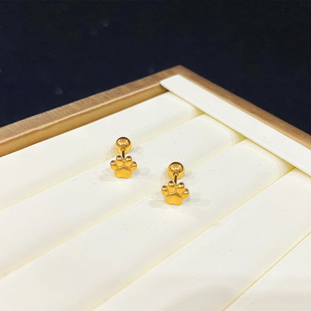 Series Titanium Steel Gold-plated Screw Thin Earrings