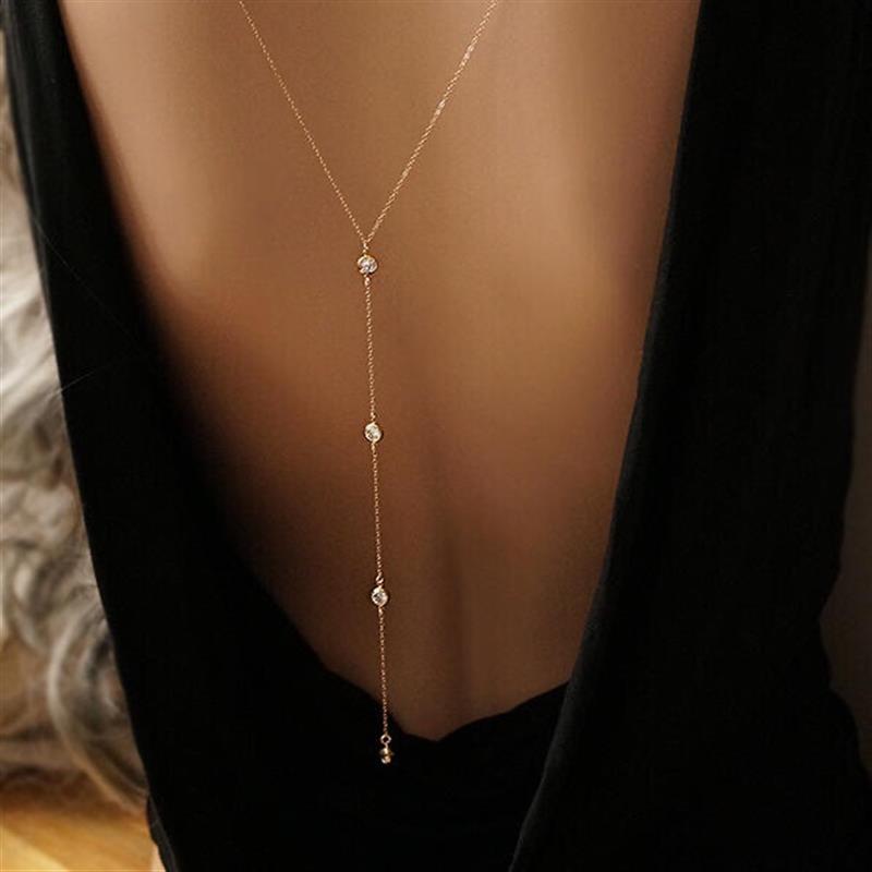 Ornament Fashion Water Drops Back Chain Necklaces