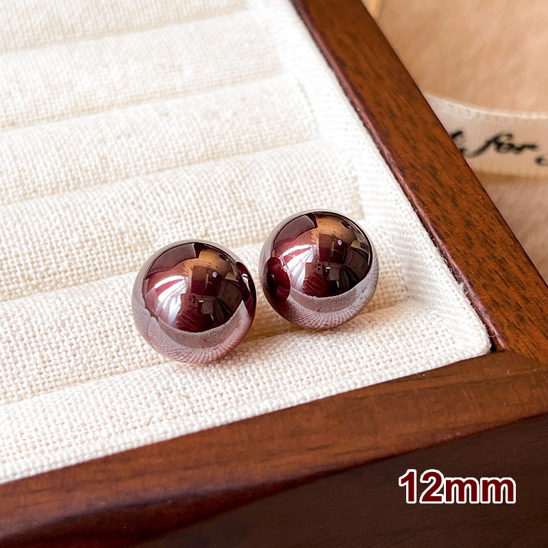 Women's Cherry Red Pearl Ear Niche Style Earrings