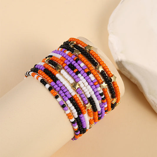 Multiple Stacked Band Combination Suit Bead Bracelets