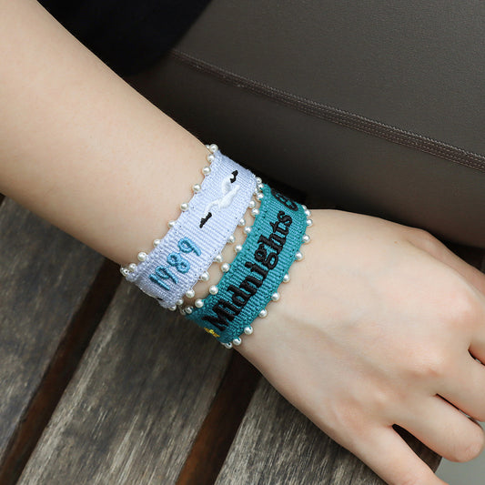 Fashion Handmade Pearl Woven Taylor Album Peripheral Bracelets