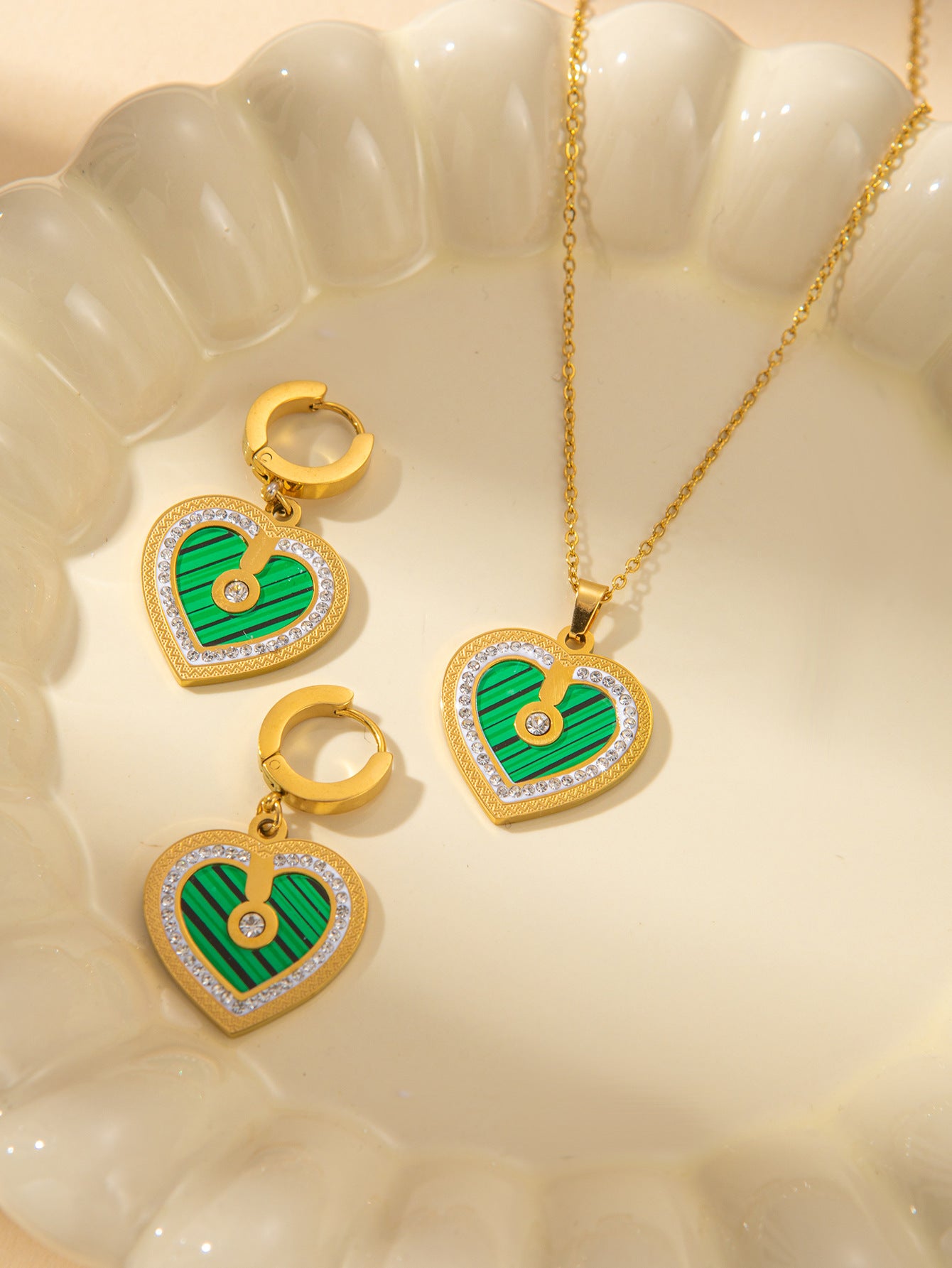 Women's Female With Hearts Zircon Light Luxury Design Earrings