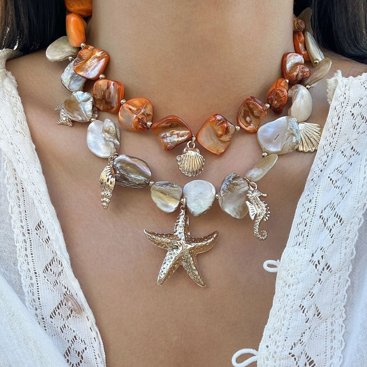 Ornament Beach Vacation Shell Clavicle Chain Ocean Necklaces