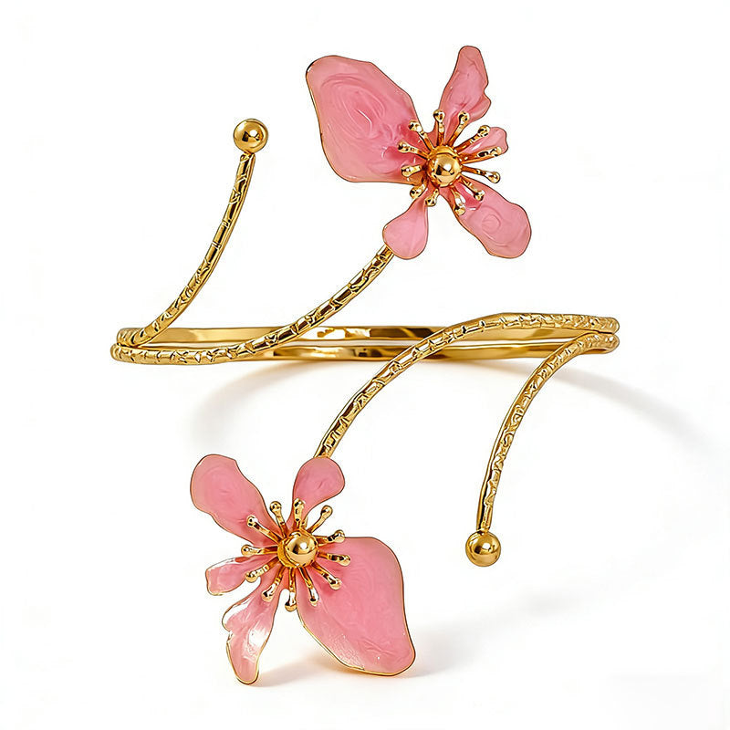 Women's Orchid Open Exaggerated Personalized Armband Commuter Fashion Niche High-grade Bracelets