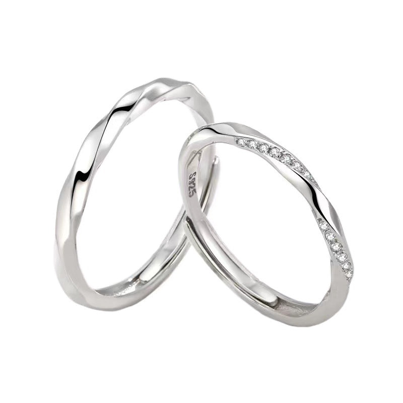 Women's & Men's Personality Mobius Curved Simple Open Valentine's Rings