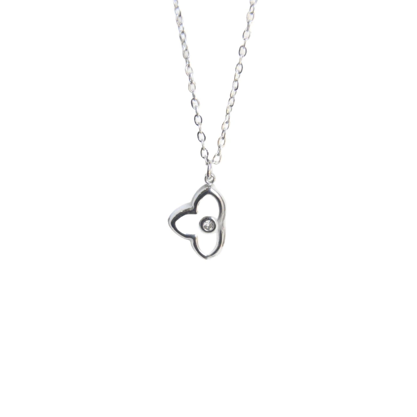 Lucky Four-leaf Flower Inlaid Fritillary Titanium Steel Clover Female Necklaces