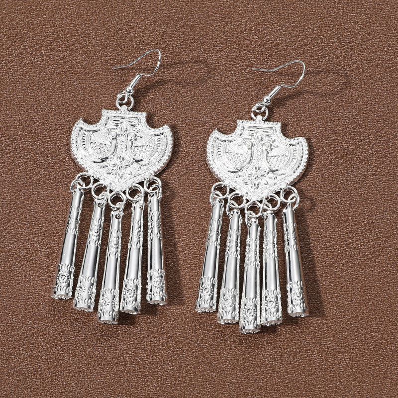 Sier Family Minority Ethnic Style Tourist Attractions Earrings