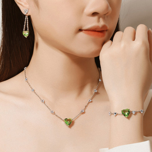 Heart Cool Mint Green Lovely Light Luxury Exquisite Rings