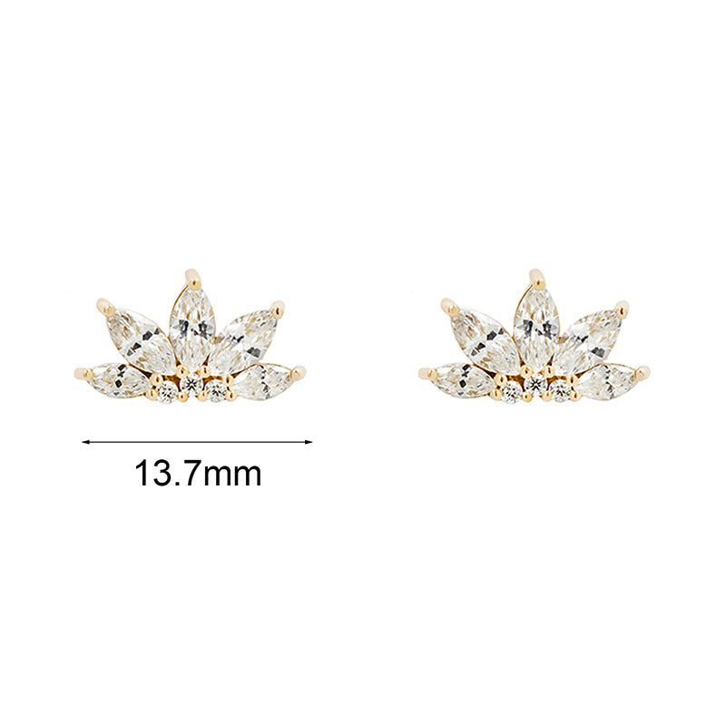Classic Fashion Popular Golden Flower Twin Earrings