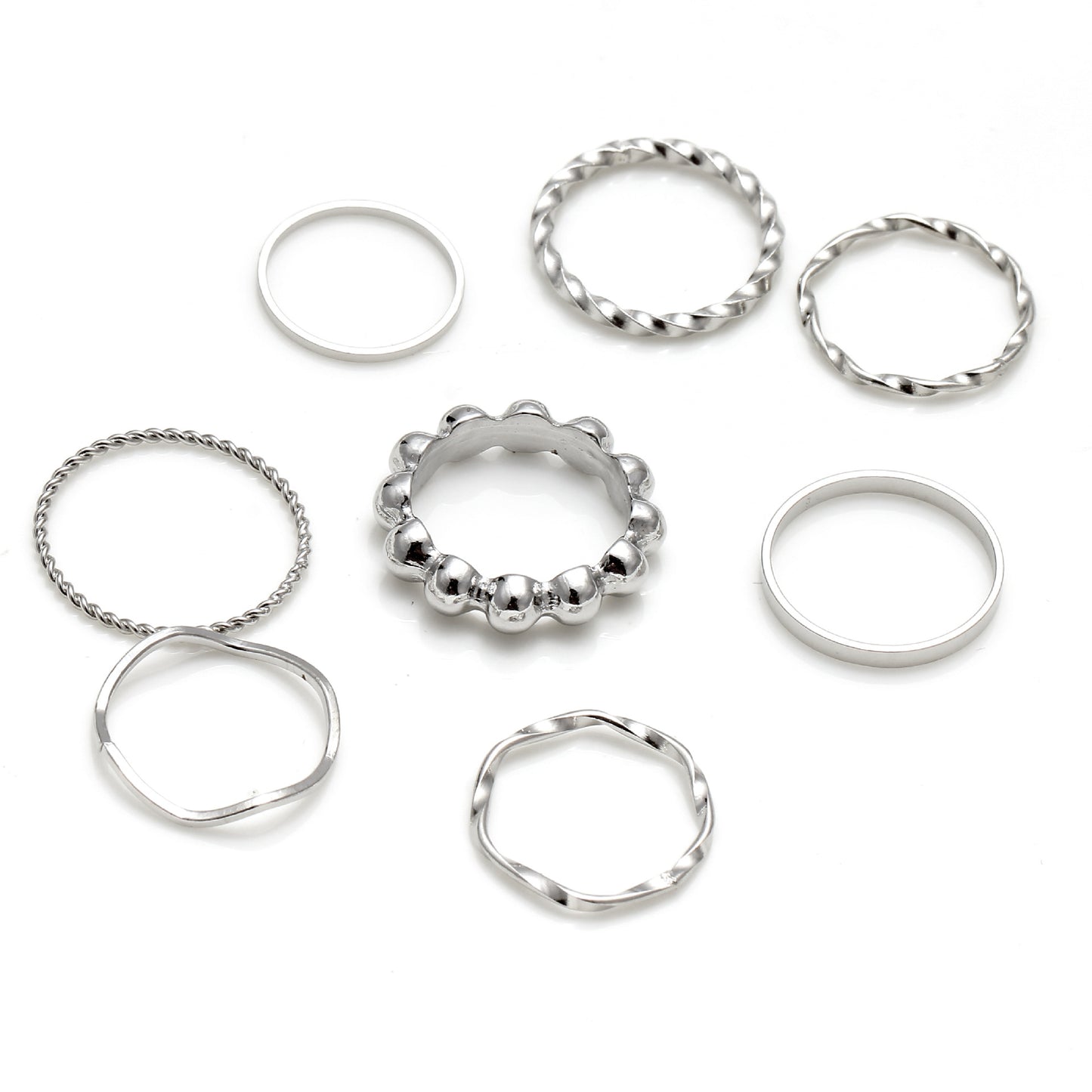 Simple Geometric Irregular High-grade Retro Alloy Rings