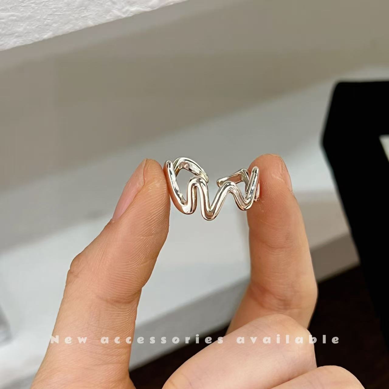 Design Zircon Pearl Geometric Fashion Oval Opal Opening Ring