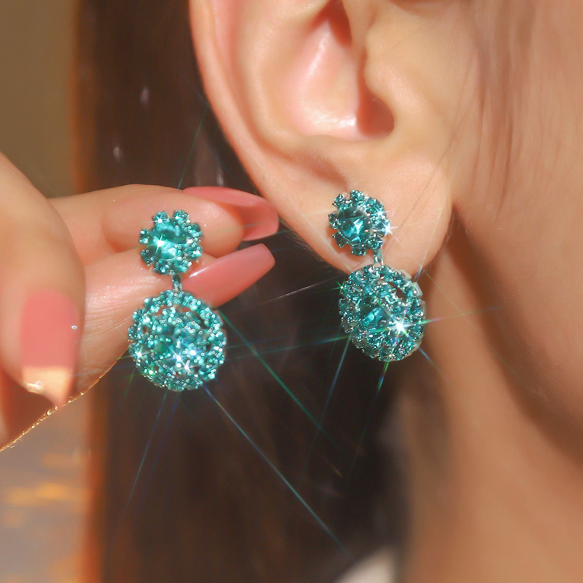 Rhinestone Snowflake Affordable Luxury Style Fashion Earrings