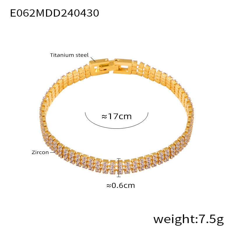 Women's Personalized Fashion Colorful Full Diamond Claw Zircon Light Luxury Bracelets