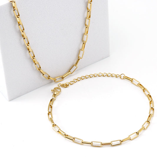 Women's Regular Bare Chain Titanium Steel Gold Necklaces
