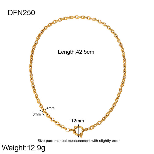 Steel Gold Plated Word Clip Chain Pendants
