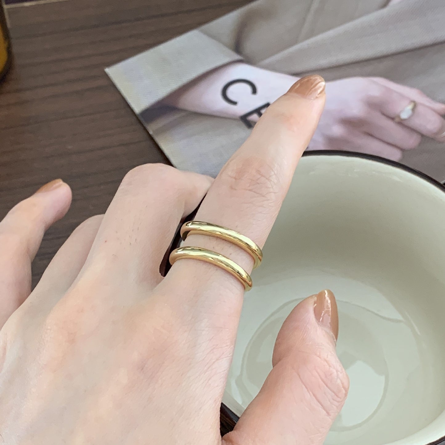 Wind Simple Glossy Fashionable Temperamental Style Rings