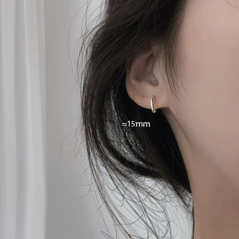 Simple Sier Ear Clip Female Temperament Earrings