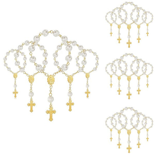 Rosary Love Angel Wings Rose Pearl Bracelet