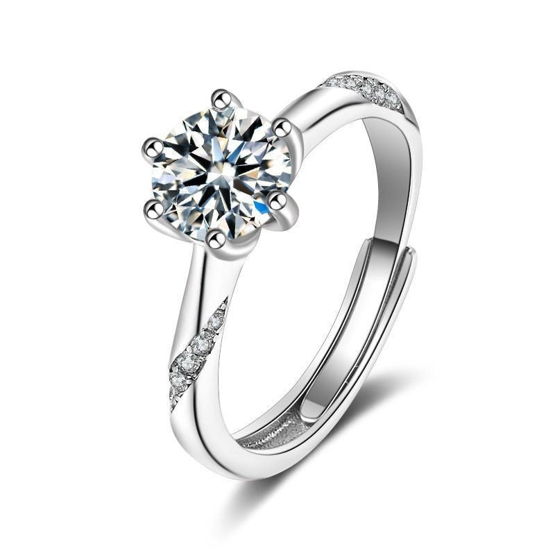 Classic Couple Wedding Diamond Adjustable Mouth Ring