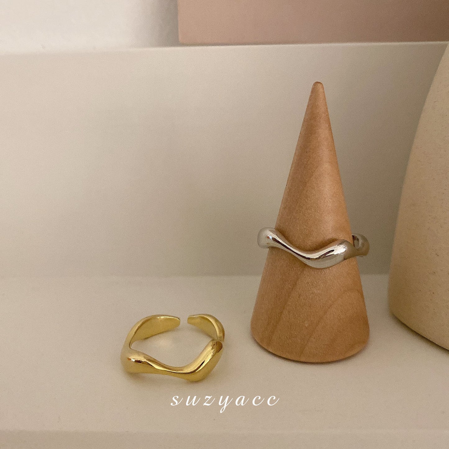 Gold Sier Two-color Index Finger With Opening Female Rings