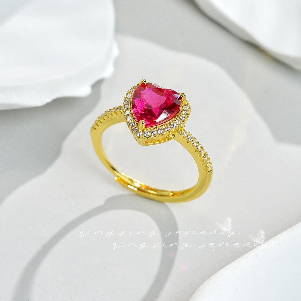 Inlaid Zircon Gold Plated Engagement Inner Rings