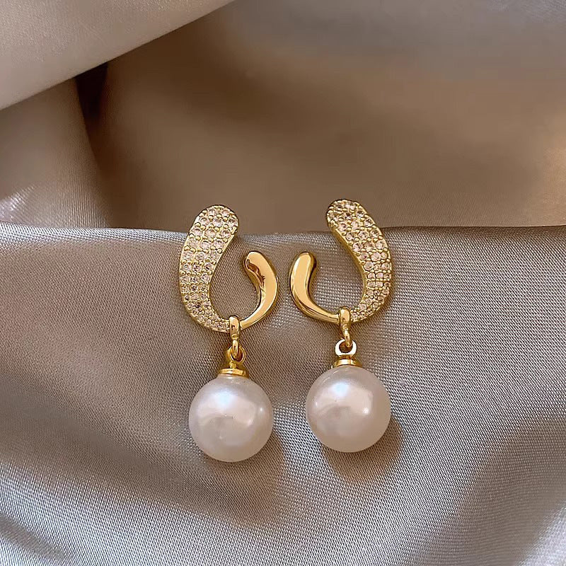 Pearl For Light Luxury Temperament High-grade Earrings