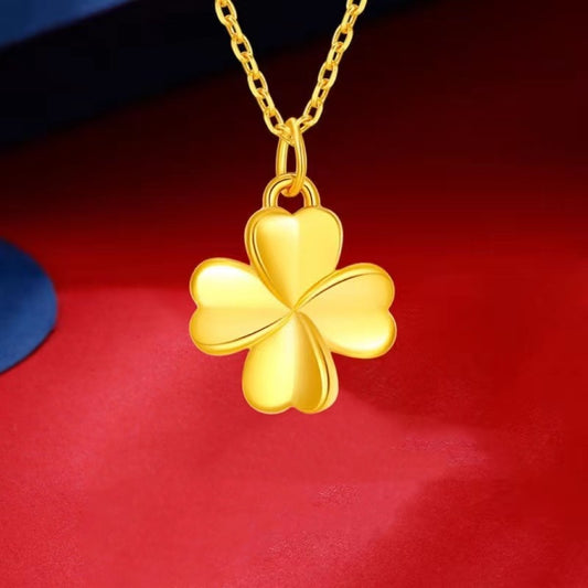 Women's Vietnam Placer Gold Four-leaf Clover Gold-plated Pendants