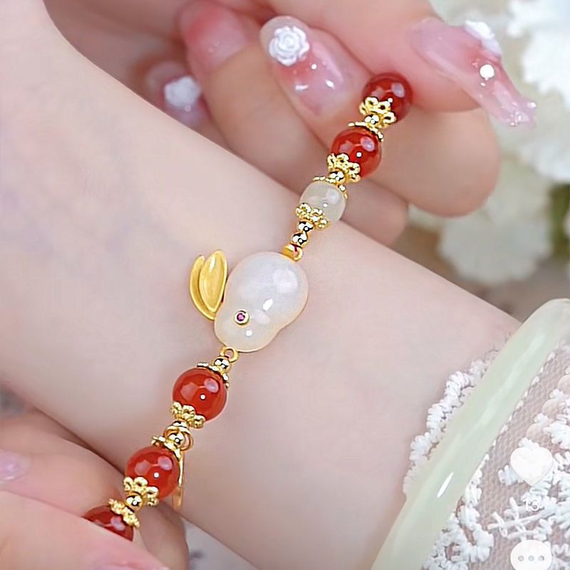 Women's Jade Hare Good-looking Girlfriends Ancient Style Bracelets