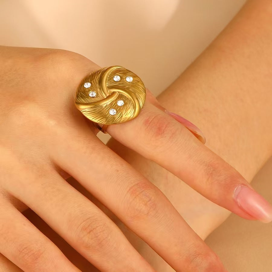 French Fashion Retro Glossy Texture Titanium Rings