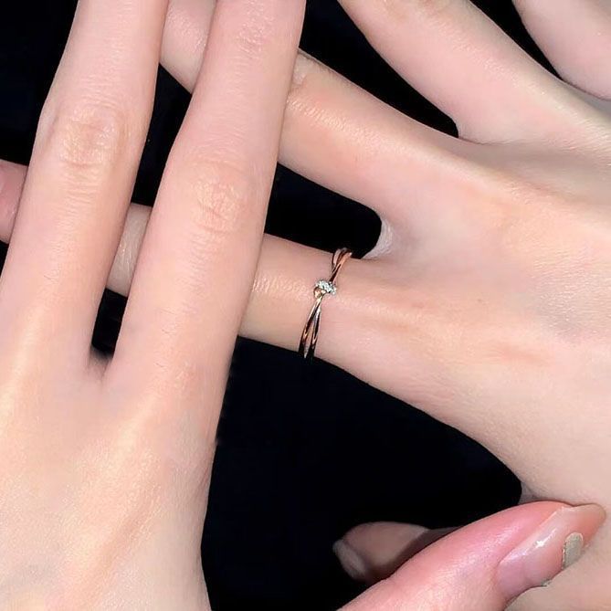 Strip Couple Trendy Niche Design Premium Light Rings