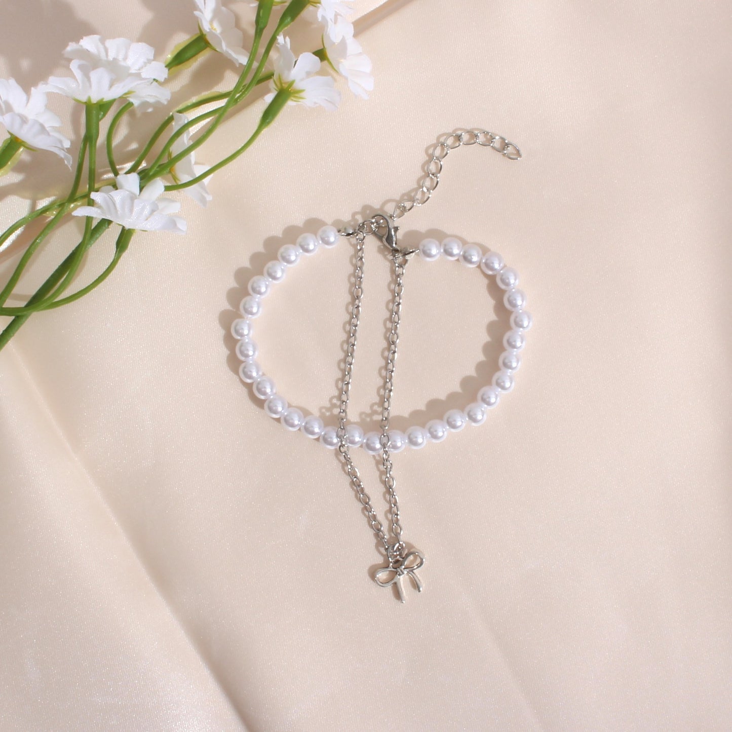 Women's Style Bow Pearl Light Luxury Minority Exquisite High Bracelet