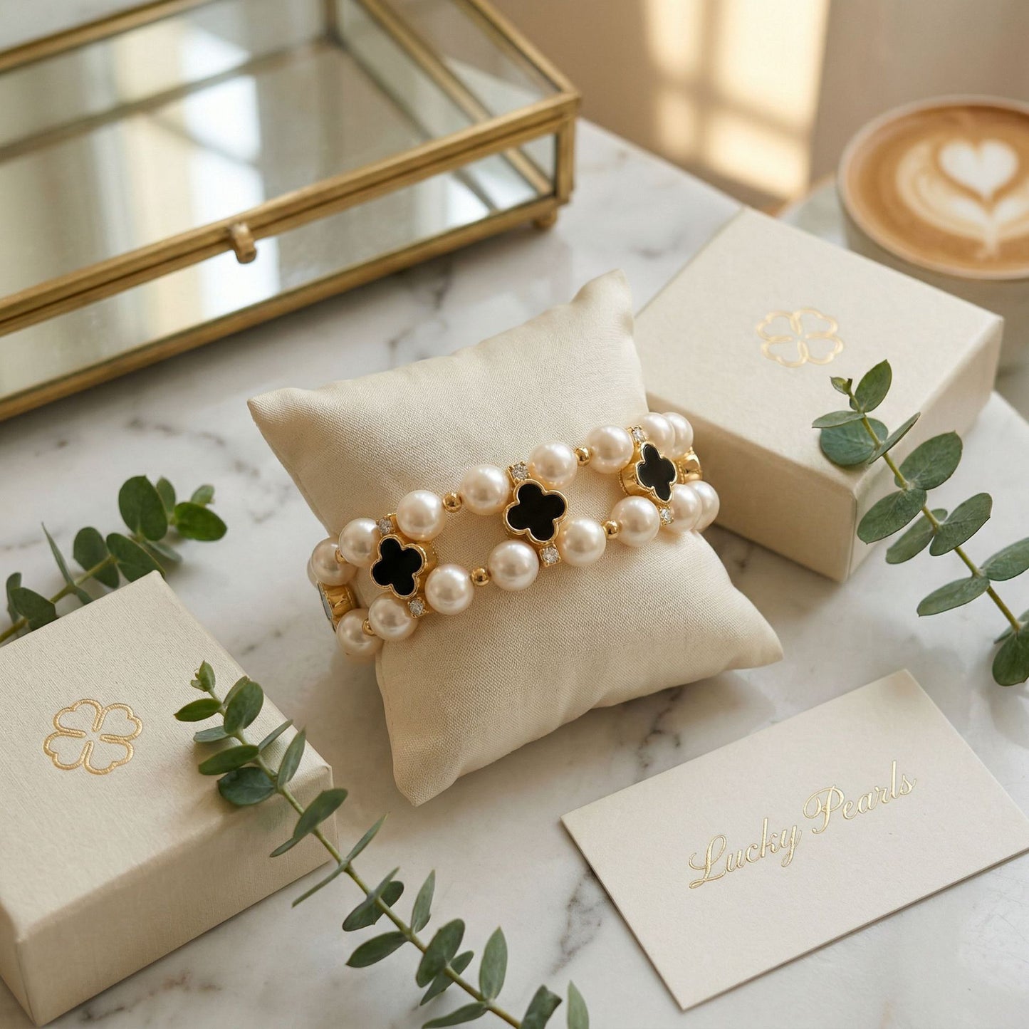 Personalized Design Affordable Luxury Fashion Elastic String Four-leaf Bracelet
