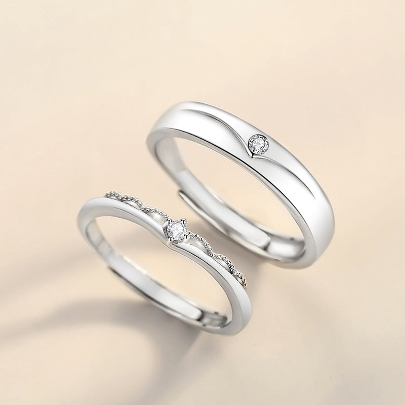 Women's & Men's One Pair Minority Simple Open Affordable Rings