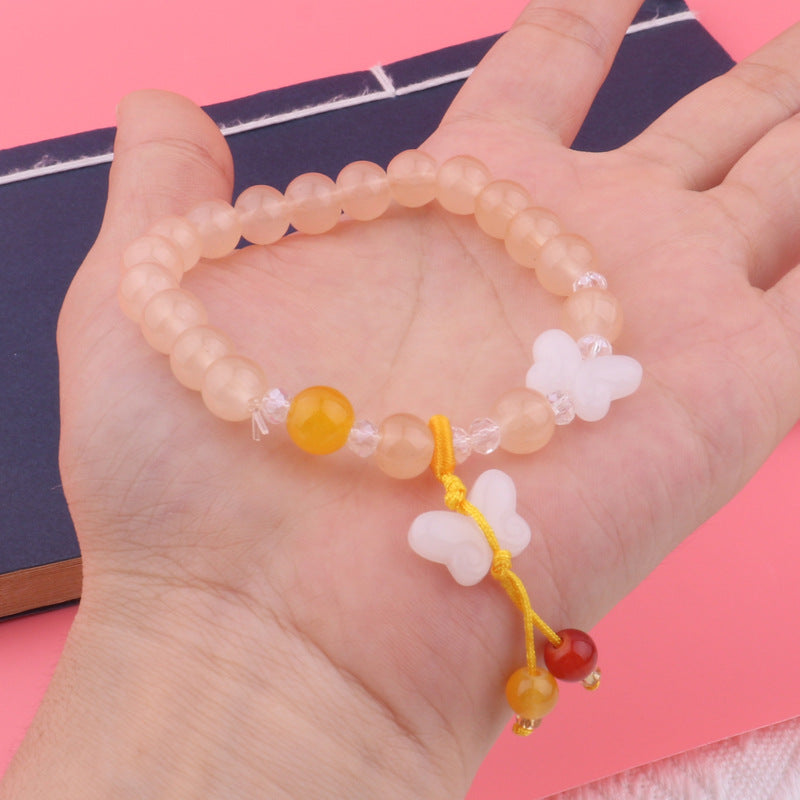 Candy Color Butterfly Beaded Female Imitation Bracelet